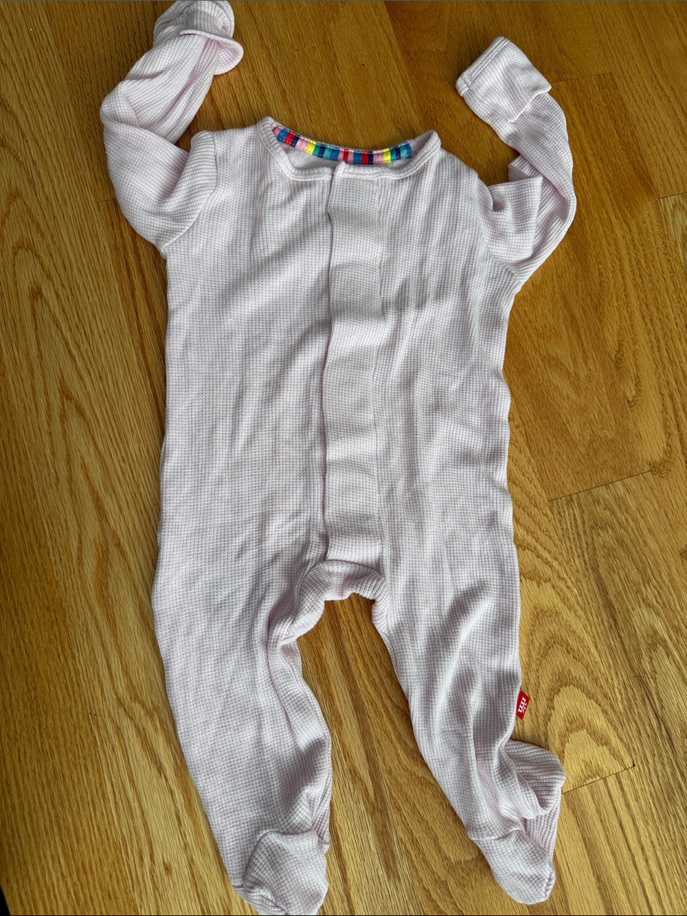 Magnetic Me Light Pink Waffle Footed One-Piece
